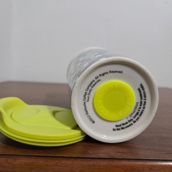 Starbucks Rodarte Ceramic Pixel Tumbler Travel Mug Cup 12oz 2012 Limited Edition - Picture 5 of 6